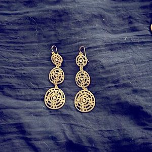 Gold tone earrings with tiny crystals